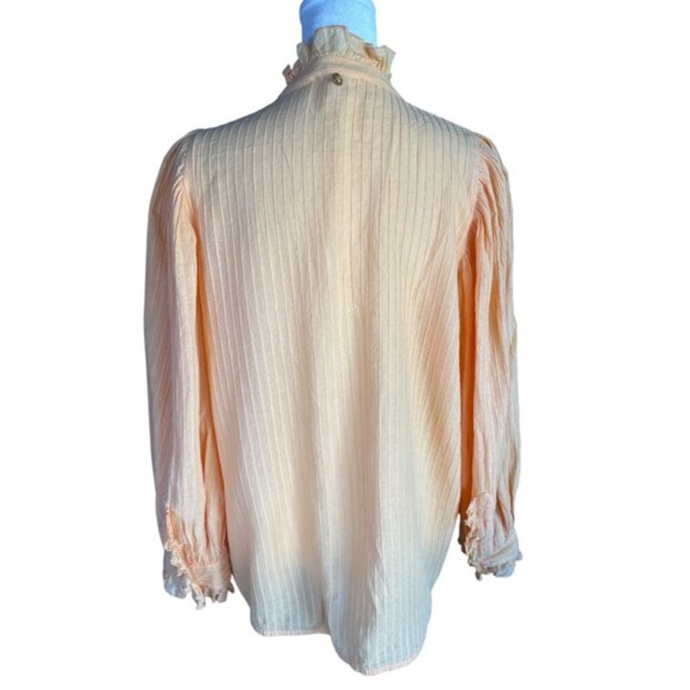 Antik Batik Yvonne‎ Blouse Large Top Mango Victorian-inspired Puffy Sleeves... - Picture 7 of 13